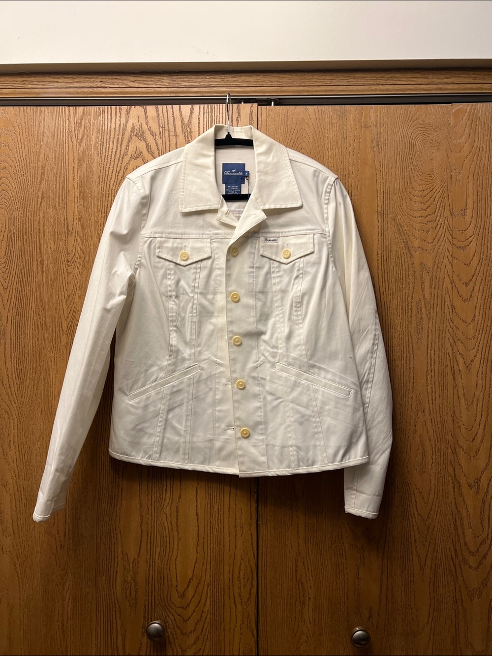 Faconnable Cream Jean Jacket with Button Front